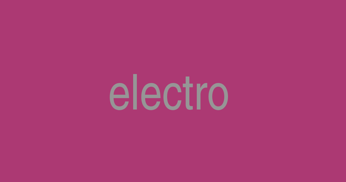 Gray 'electro' text on pink background.