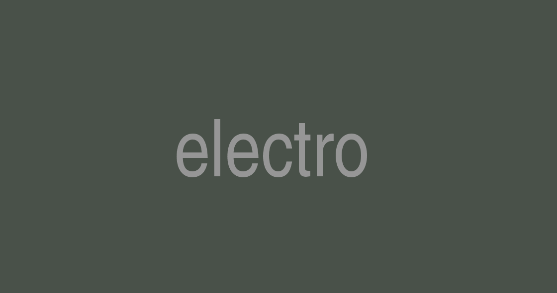 Gray 'electro' text on dark background.