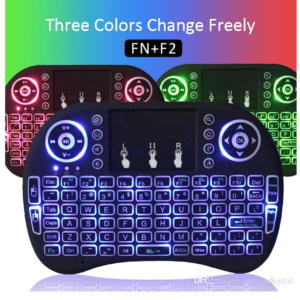 Wireless keyboard with three color backlight options.