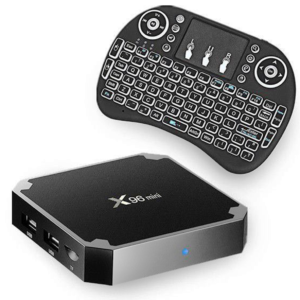 TV box and mini wireless keyboard combo.